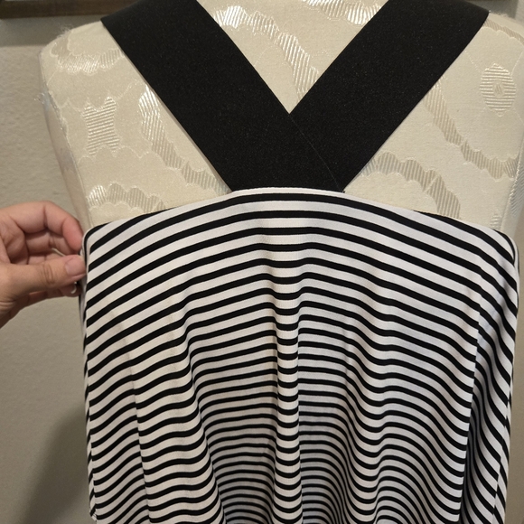 NWOT Lane Bryant Black And White Striped Tiered Midi Dress Size 18/20 - Picture 5 of 11